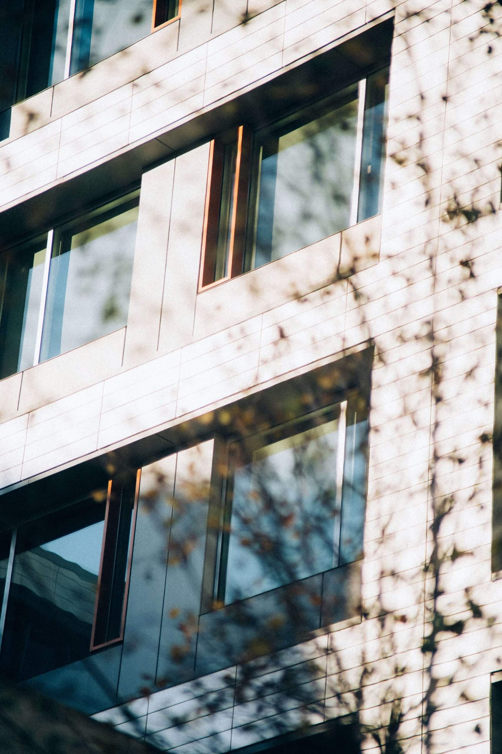 Facade detail of a modern apartment building
